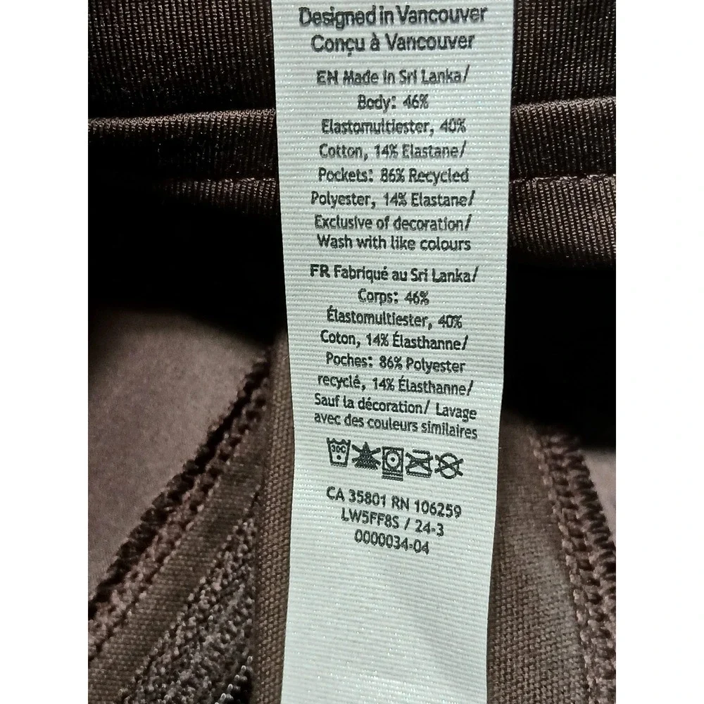 Lululemon Utilitech Wide-Leg Cropped Pants Espresso Brown Size 28 LW5FF8S